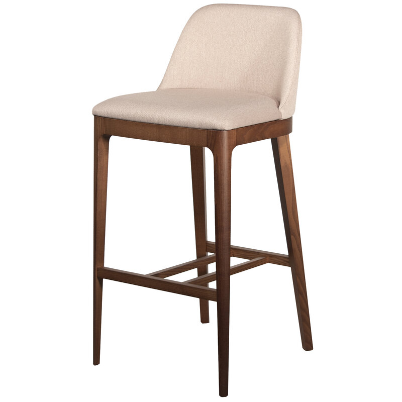 Busetto S030S Modern barstool with solid beech or ash wood legs 1