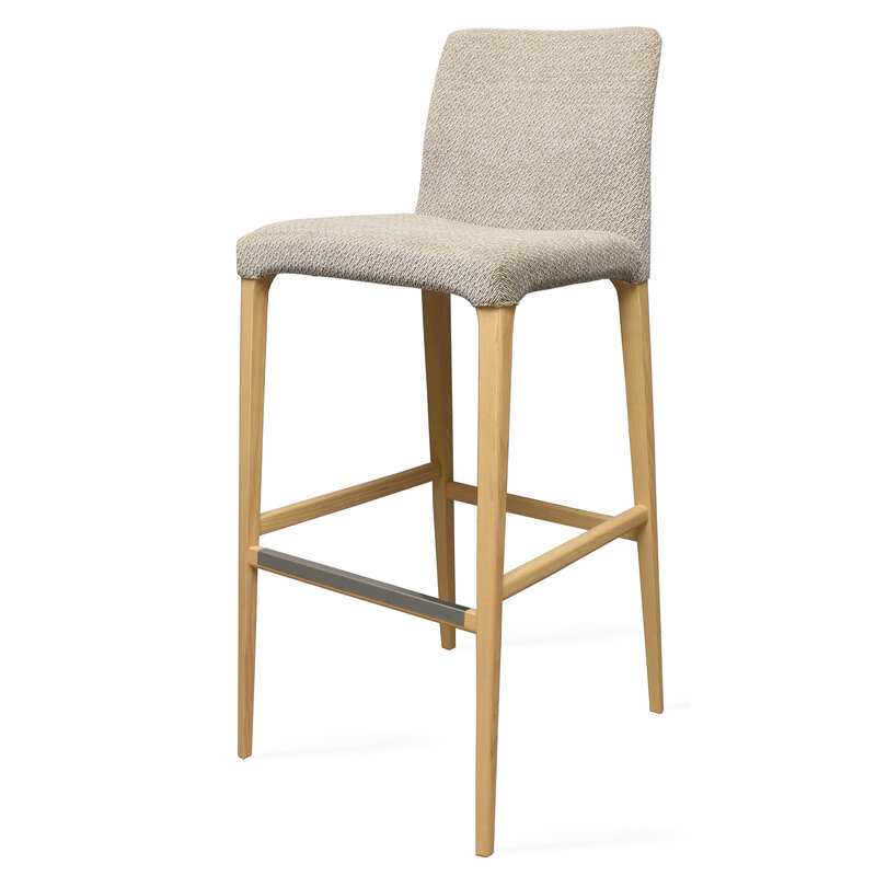 Busetto S049S Modern barstool with solid beech or ash wood legs 1