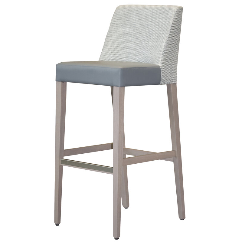 Busetto S054S Modern barstool with solid beech or ash wood legs 1