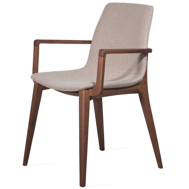 Busetto S061A Modern chair with armrest in solid beech or ash legs 1
