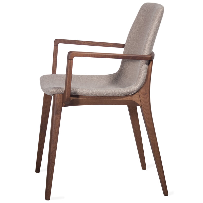 Busetto S061A Modern chair with armrest in solid beech or ash legs 2