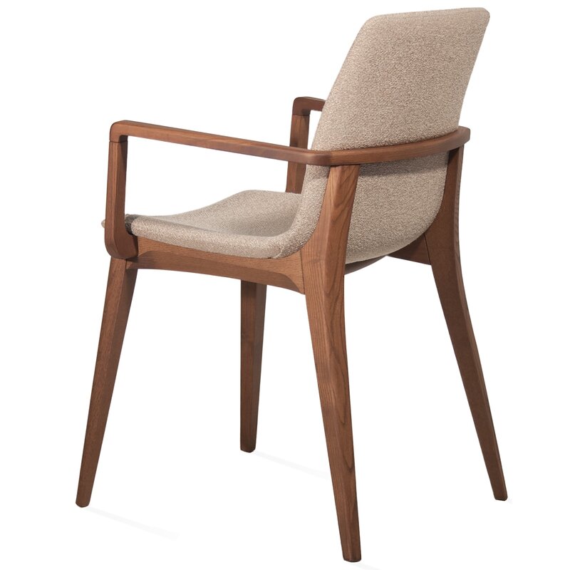 Busetto S061A Modern chair with armrest in solid beech or ash legs 3