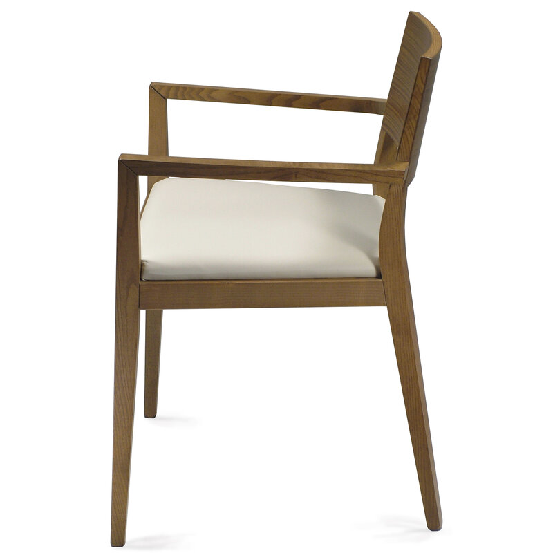 Busetto S112BA Modern chair with armrest made in solid ash wood, available in a choice of finishes 2