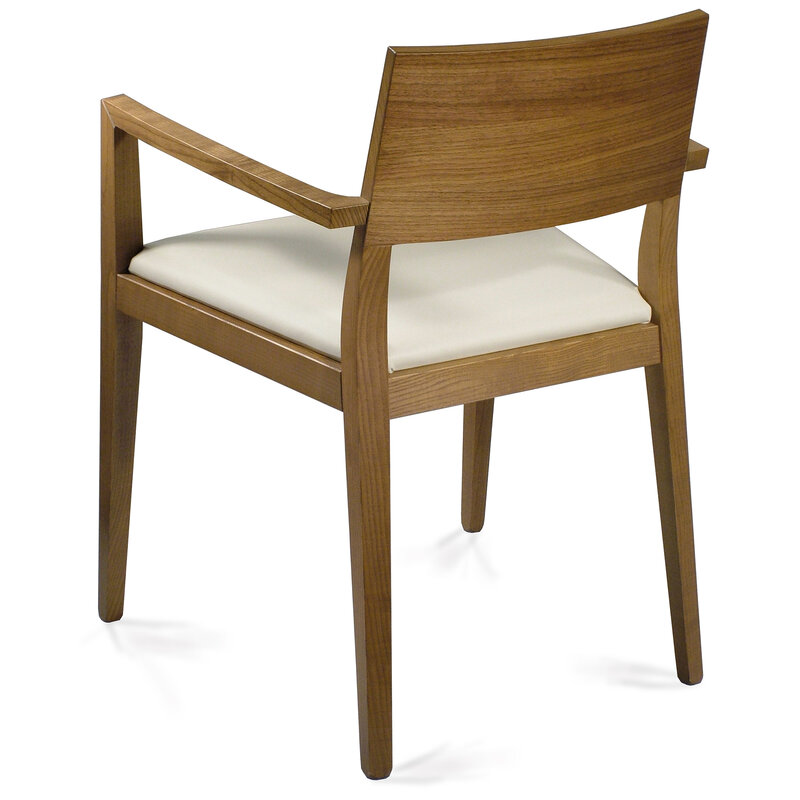 Busetto S112BA Modern chair with armrest made in solid ash wood, available in a choice of finishes 3