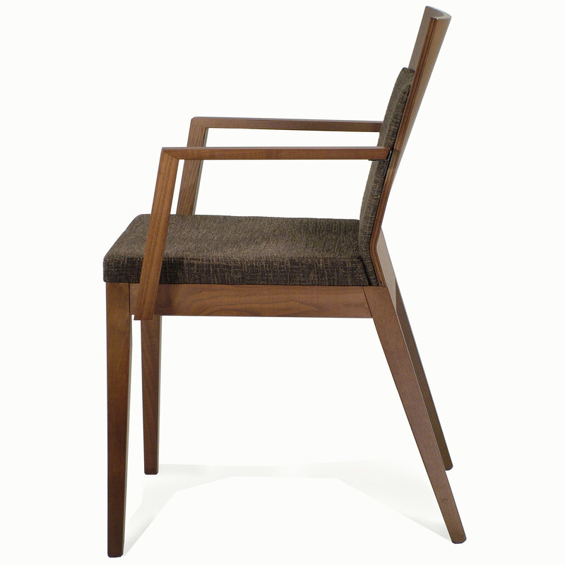 Busetto S098QA Contemporary chair with armrest made in solid ash wood, available in a choice of finishes 2