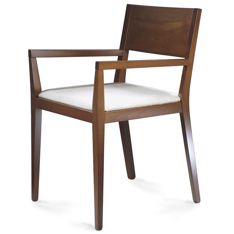 Busetto S103PA Modern chair with armrest made in solid beech or ash wood, available in a choice of finishes 1