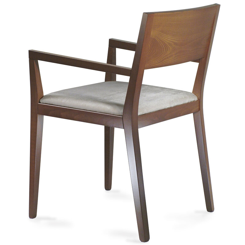 Busetto S103PA Modern chair with armrest made in solid beech or ash wood, available in a choice of finishes 2