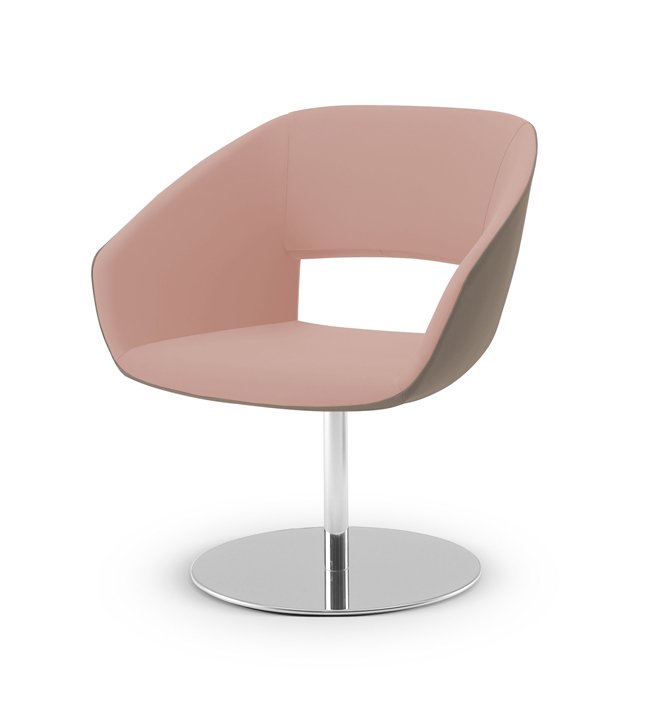 Busetto P263OD Modern armchair with metal swivel base, available chromed or black colour 1