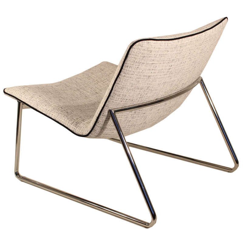 Busetto P202 Modern armchair with metal sled base, available only chromed finish 2