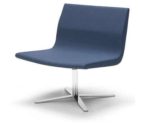 Busetto P204 Modern armchair with metal swivel base, available chromed or black colour 1