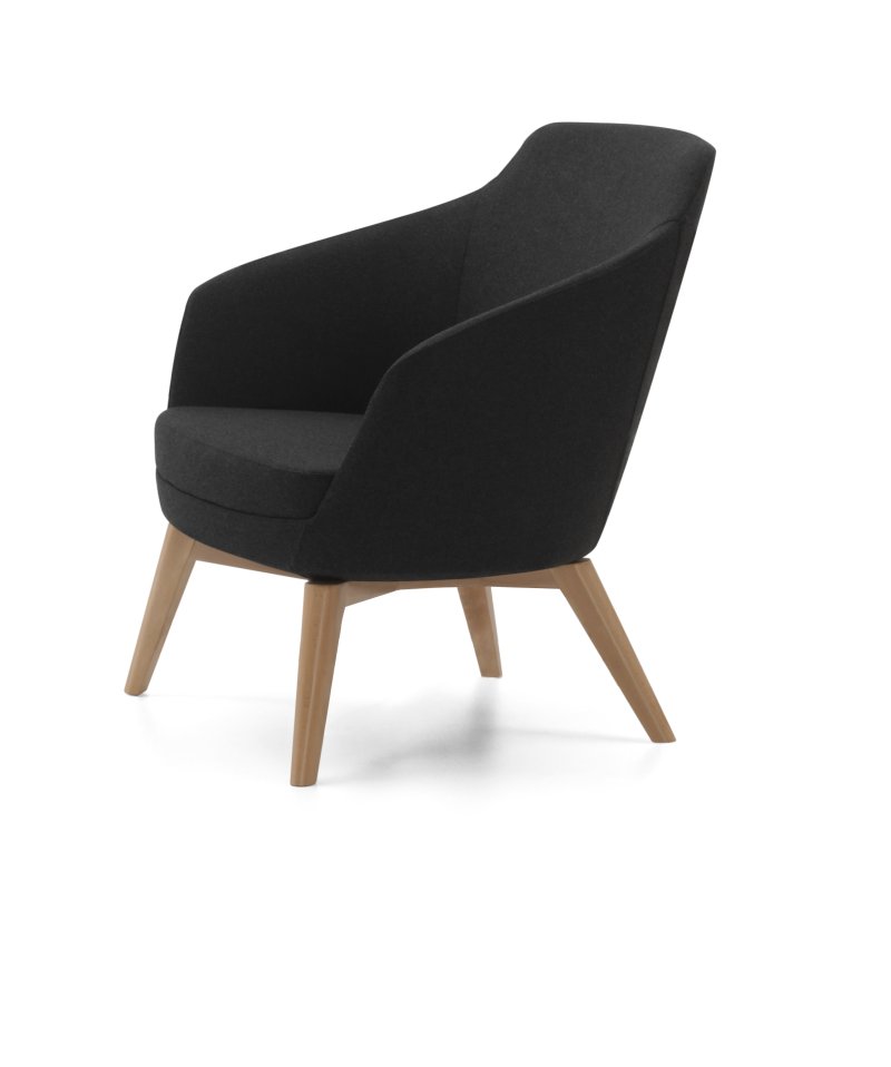 Busetto P280BC Modern lounge armchair with beech wood base, available in a choice of finishes 1