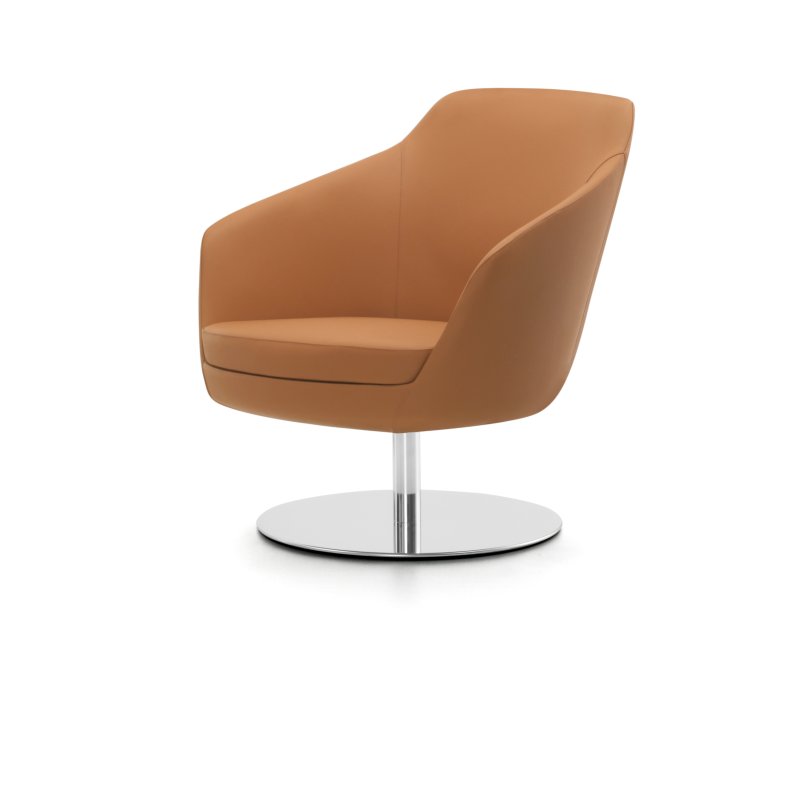 Busetto P280BD Modern lounge armchair with metal swivel base, available chromed or black colour 1