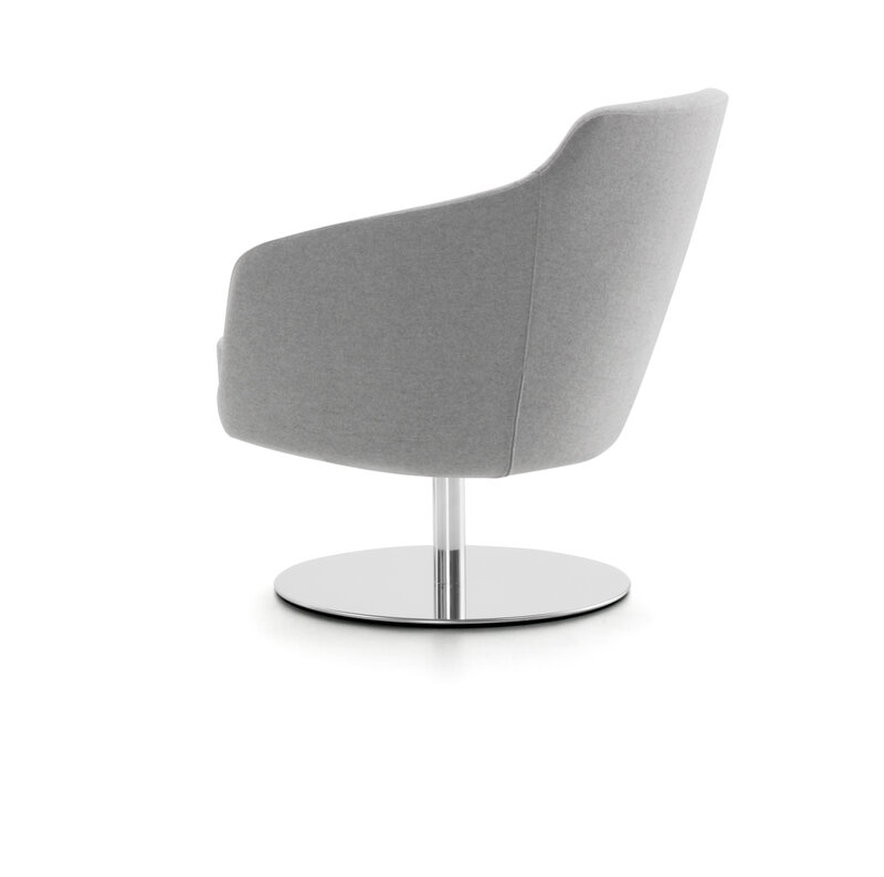 Busetto P280BD Modern lounge armchair with metal swivel base, available chromed or black colour 2