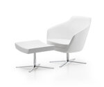 Busetto P280BR Modern lounge armchair with metal swivel base, available chromed or black colour 2