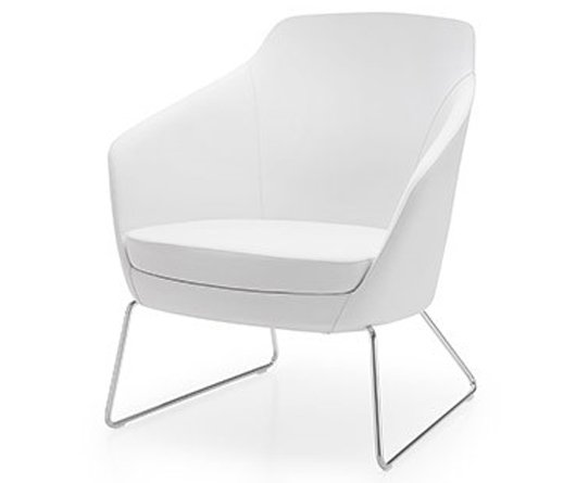 Busetto P280BS Modern lounge armchair with metal sled base, available chromed or black colour 1