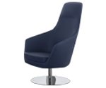 Busetto P280D Modern lounge armchair with metal swivel base, available chromed or black colour 1