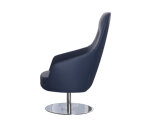 Busetto P280D Modern lounge armchair with metal swivel base, available chromed or black colour 2