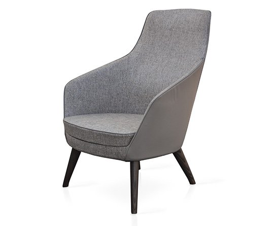 Busetto P280ML Modern lounge armchair with ash wood base, available in a choice of finishes 1