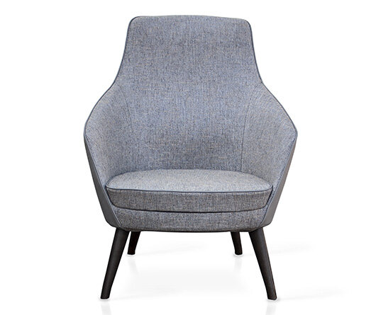 Busetto P280ML Modern lounge armchair with ash wood base, available in a choice of finishes 2