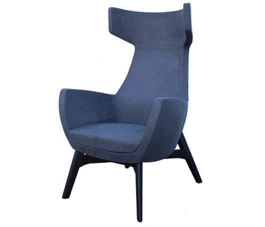 Busetto P283L Modern lounge armchair with ash wood base, available in a choice of finishes 1
