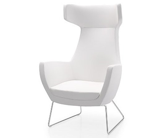 Busetto P283SL Modern lounge armchair with metal sled base, available chromed or black colour 1