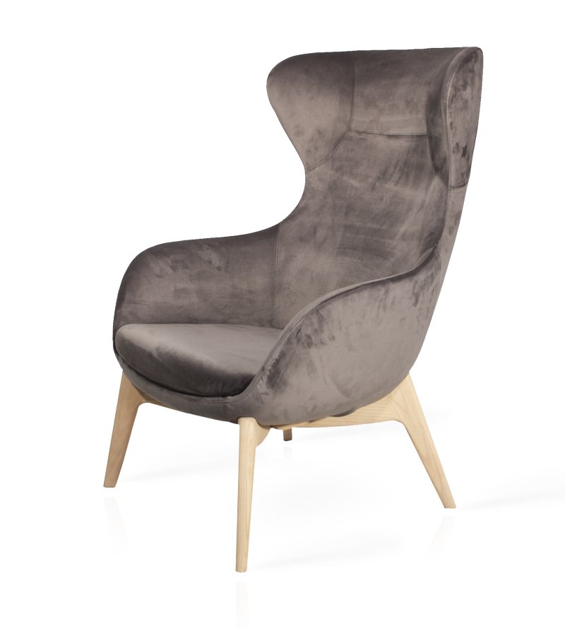 Busetto P284 Modern lounge armchair with ash wood base, available in a choice of finishes 1