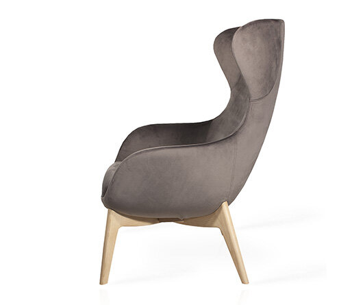 Busetto P284 Modern lounge armchair with ash wood base, available in a choice of finishes 2