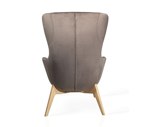 Busetto P284 Modern lounge armchair with ash wood base, available in a choice of finishes 3