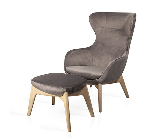 Busetto P284 Modern lounge armchair with ash wood base, available in a choice of finishes 4