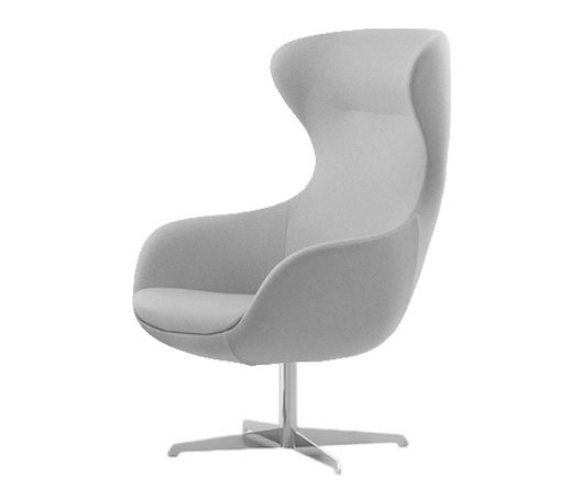 Busetto P284R Modern lounge armchair with metal swivel base, available chromed or black colour 1