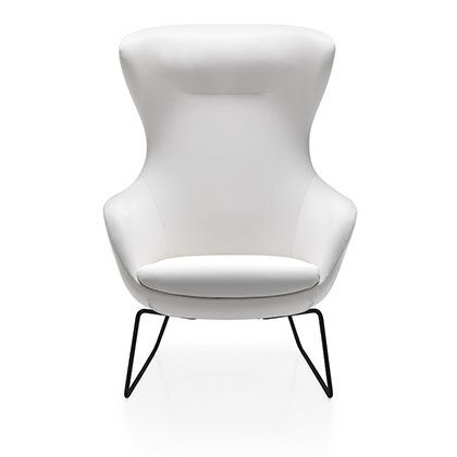 Busetto P284SL Modern lounge armchair with metal sled base, available chromed or black colour 2