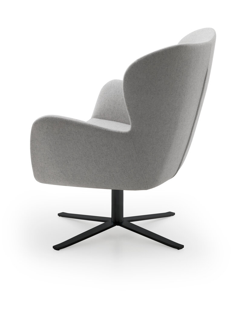 Busetto P286D Modern lounge armchair with metal swivel base, available chromed or black colour 2