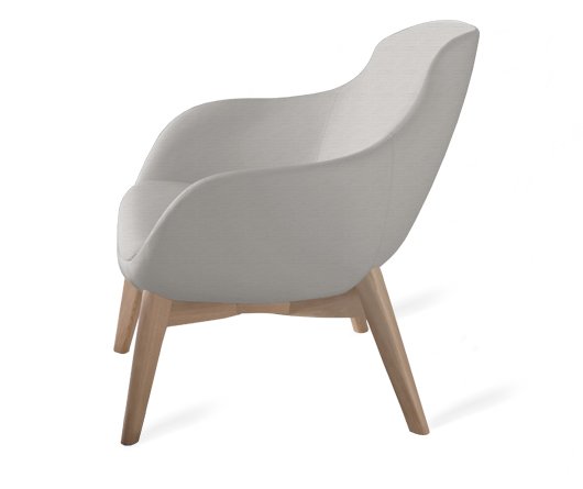 Busetto P285L Modern lounge armchair with ash wood base, available in a choice of finishes 1