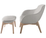 Busetto P285L Modern lounge armchair with ash wood base, available in a choice of finishes 2
