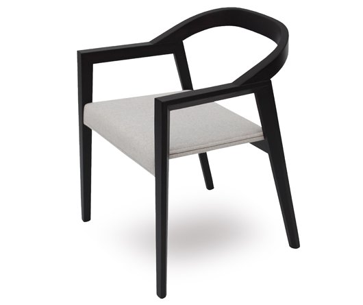 Busetto P015 Modern chair with armrest made in solid ash wood, available in a choice of finishes 1