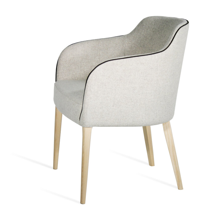 Busetto P056 Modern chair with armrest made in solid beech or ash wood, available in a choice of finishes 2
