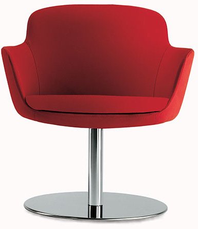 Busetto P259 Modern armchair with metal swivel base, available chromed or black colour 1