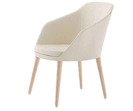 Busetto P262 Modern armchair with ash wood legs, available in a choice of finishes 1