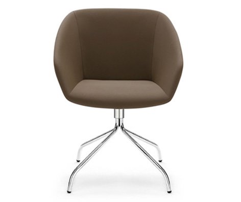 Busetto P263P Modern armchair with metal swivel base, available chromed or black colour 1