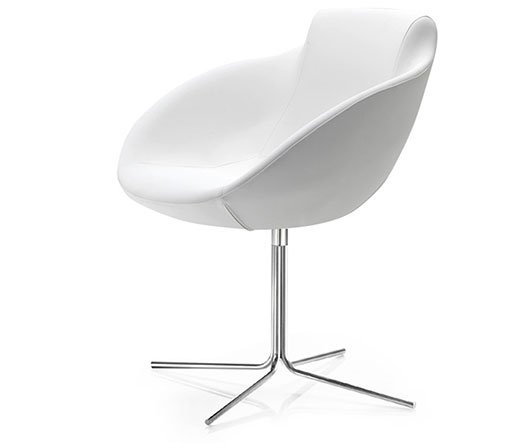 Busetto P266F Modern armchair with metal swivel base, available chromed or black colour 1