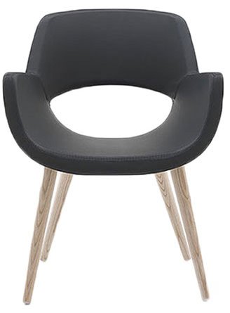 Busetto P270 Modern armchair with ash wood legs, available in a choice of finishes 1