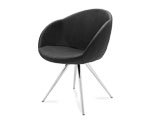 Busetto P271V Modern armchair with metal fix base, available chromed or black colour 1