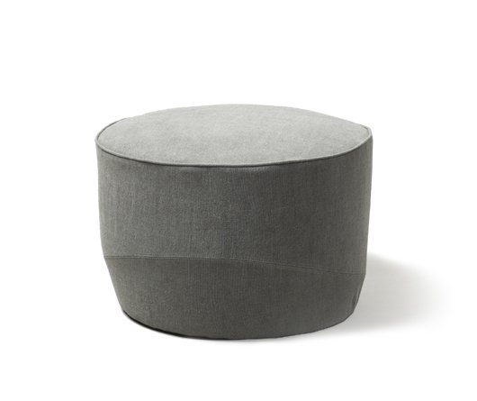 Busetto P289P Modern pouf with chromed metal swivel base 1