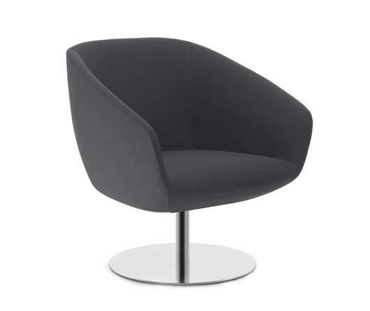 Busetto P263QD Modern lounge armchair with metal swivel base, available chromed or black colour 2