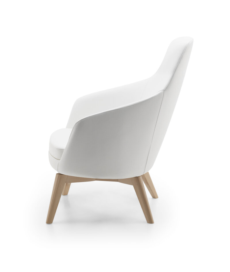Busetto P280MC Modern lounge armchair with beech wood base, available in a choice of finishes 2