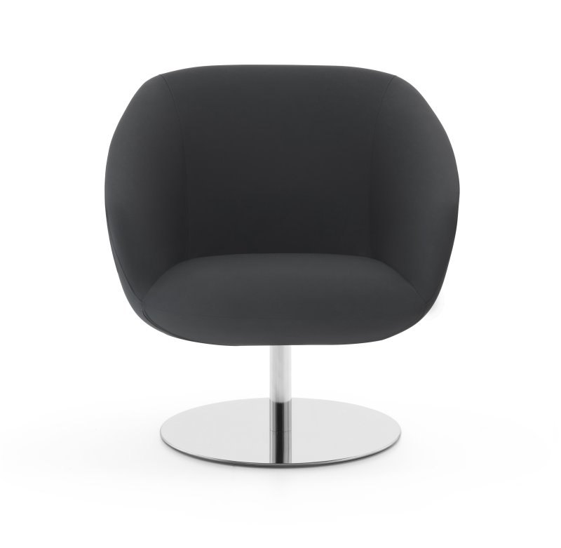 Busetto P263QD Modern lounge armchair with metal swivel base, available chromed or black colour 1