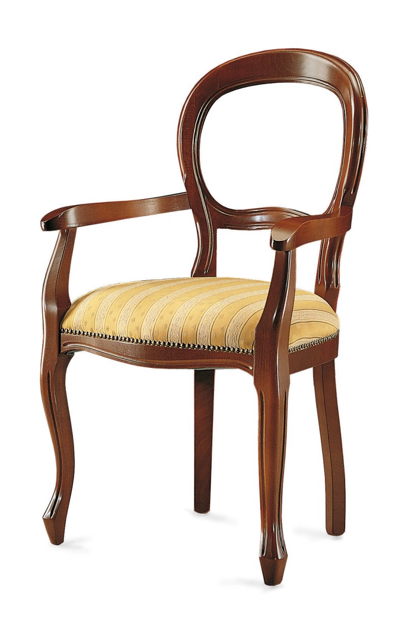 Busetto S666VA Classical chair  with armrest in solid beech wood, available in a choice of finishes 1