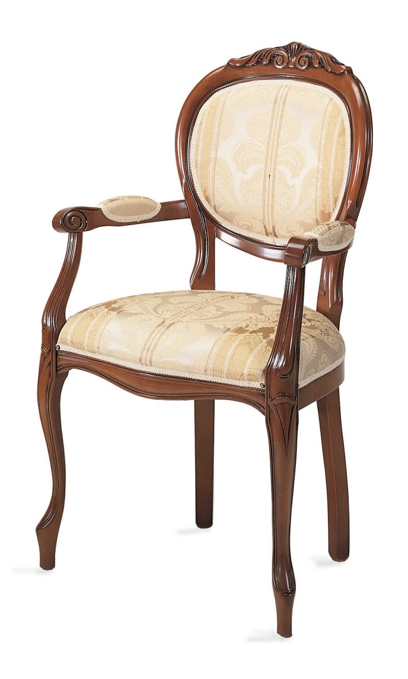 Busetto S670A Classical chair  with armrest in solid beech wood, available in a choice of finishes 1
