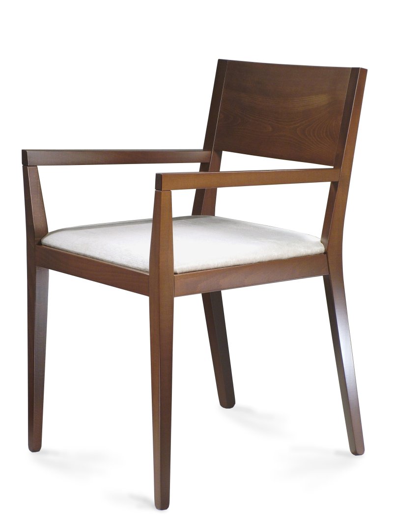 Busetto S103PA Modern chair with armrest made in solid beech or ash wood, available in a choice of finishes 1