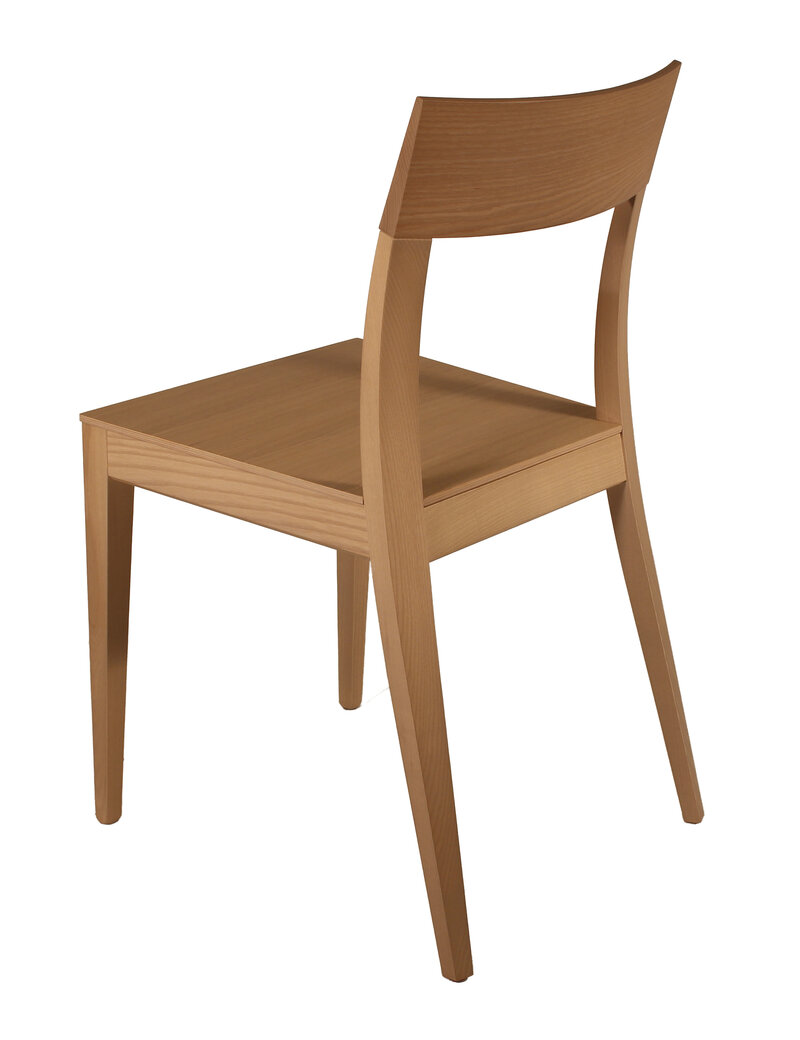 Busetto S090L Contemporary chair in ash or beech solid wood with ash or beech playwood seat, available in a choice of finishes 3